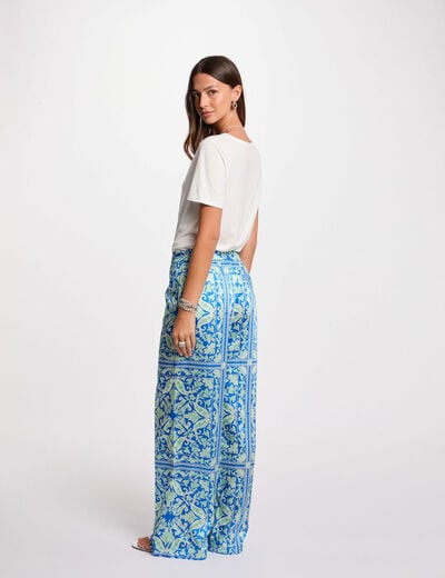 Printed wide-leg trousers multicolor women