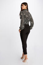 Cropped cigarette trousers black women