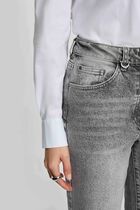 high waisted wide leg jeans denim snow grey women High-waisted wide-leg jeans denim snow grey women