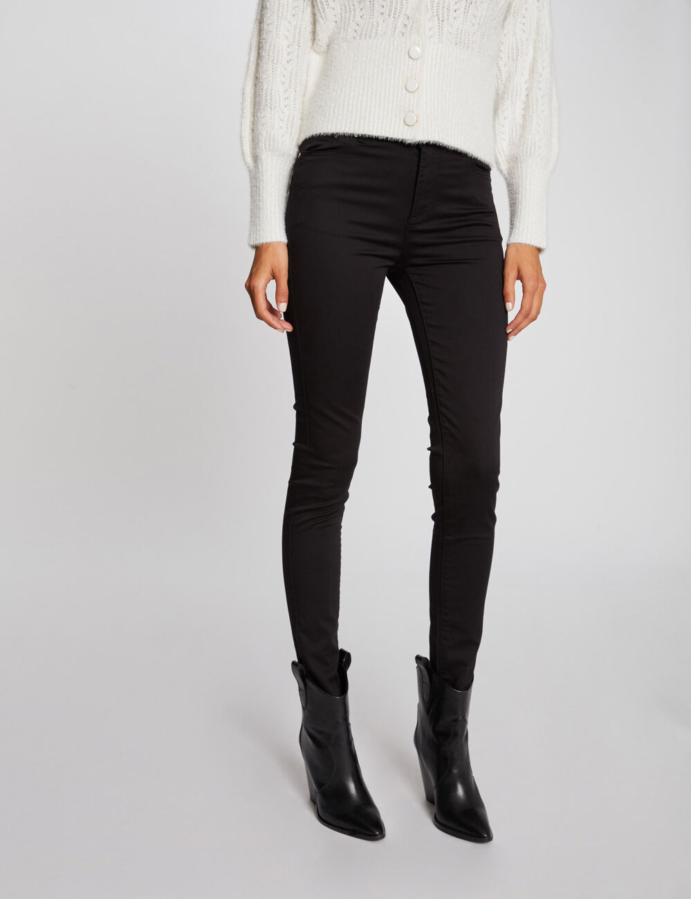Slim standard-waisted trousers black women