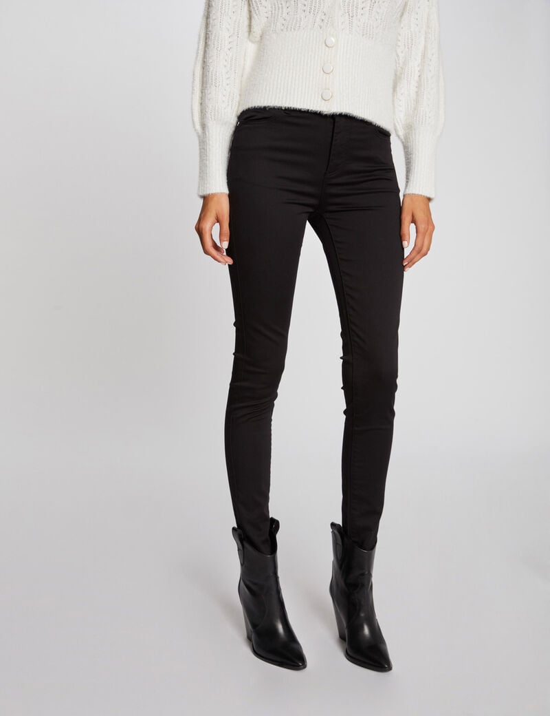 slim standard waisted trousers black women Slim standard-waisted trousers black women
