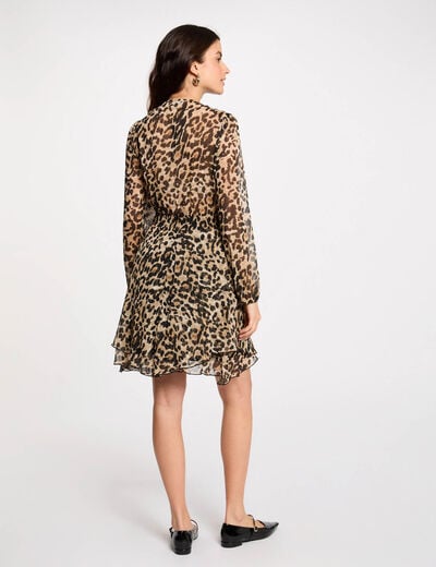 Printed fitted mini dress multicolor women