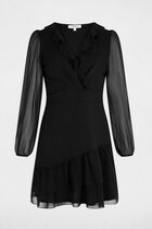 Sheer dress with V-neck black women