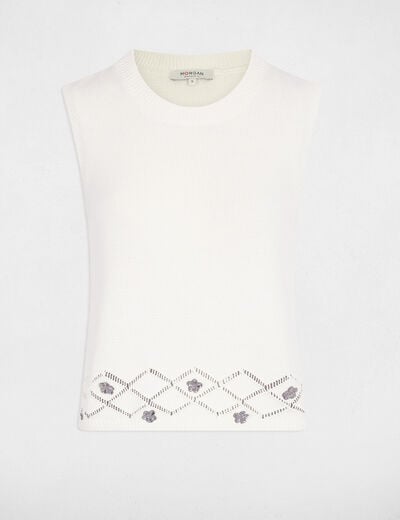 Sleeveless sweater white women
