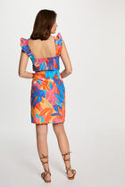 Printed top with ruffles multicolor women