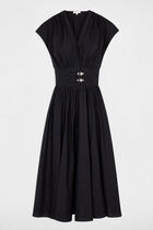 Mid-length dress with V-neck black women