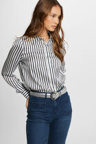 Striped long-sleeved shirt multicolor women