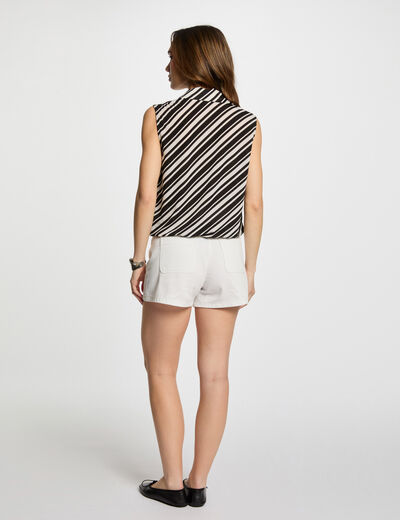 Striped sleeveless vest top white women
