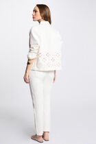 Embroidered denim jacket white women