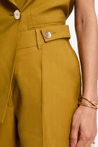 Peg trousers with darts khaki green women