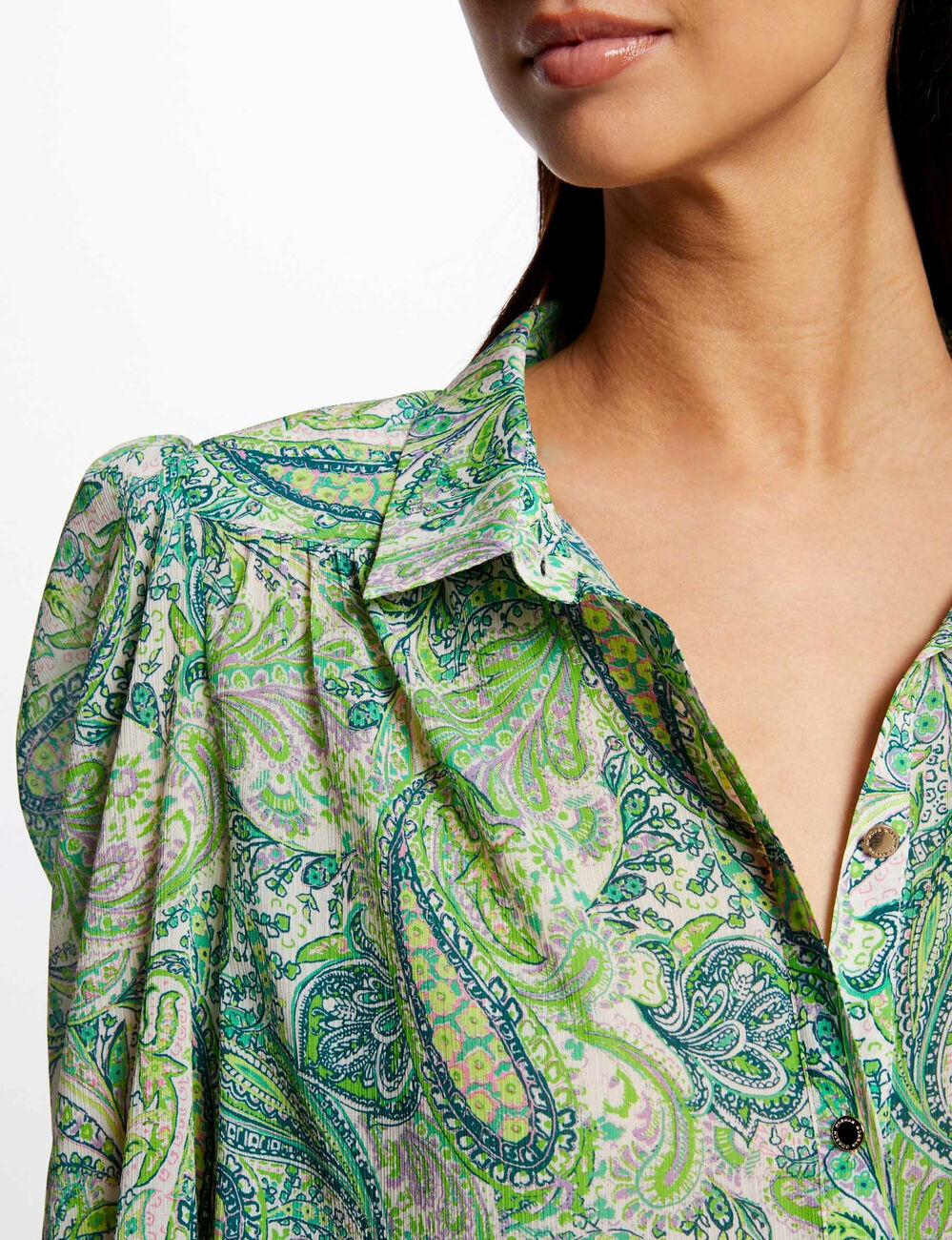 Long-sleeved printed shirt multicolored women