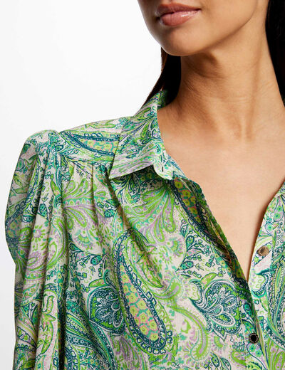Long-sleeved printed shirt multicolored women