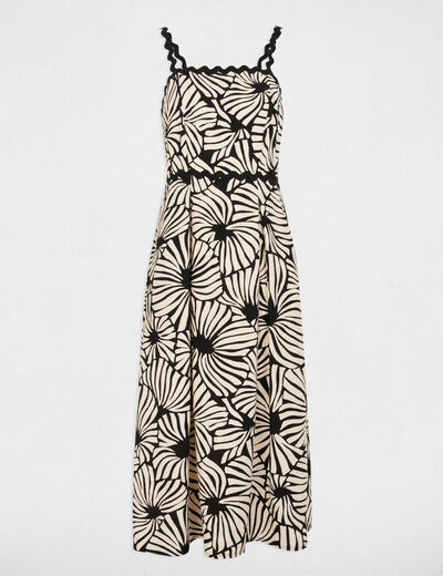 Printed straight midi dress multicolor women