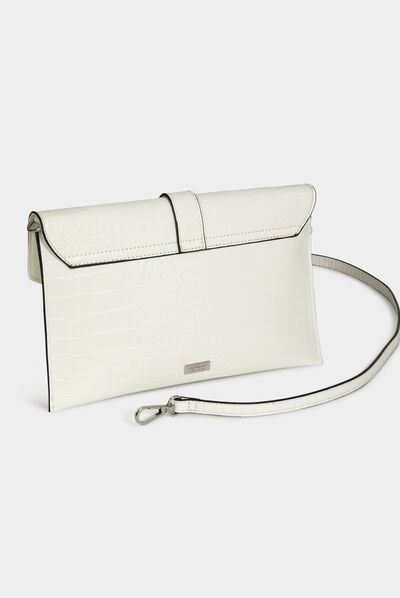 Clutch bag buckle with rhinestones white ladies'