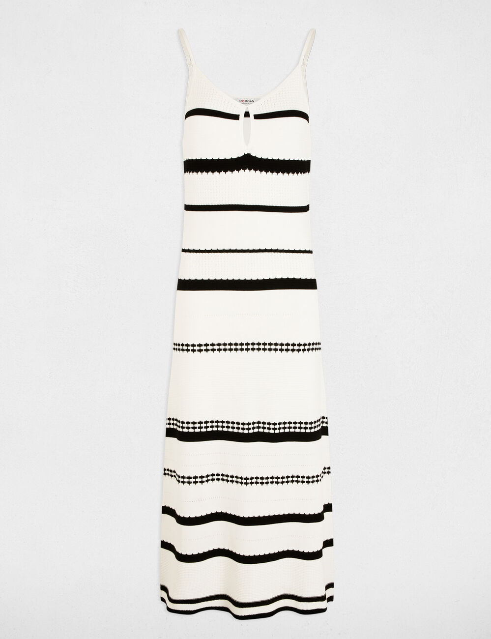 Striped knit dress white women