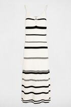 Striped knit dress white women