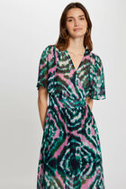 Printed loose maxi dress multicolored women