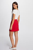 Mini skirt with buttons dark red women