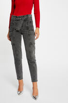Cargo slim cropped jeans mid-grey women