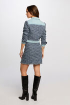 Veste courte tweed multicolore femme