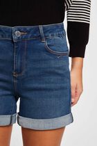 Straight denim shorts denim stone women