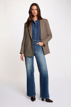 High-waisted wide-leg jeans denim stone women