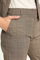Fitted trousers check print multicolored women