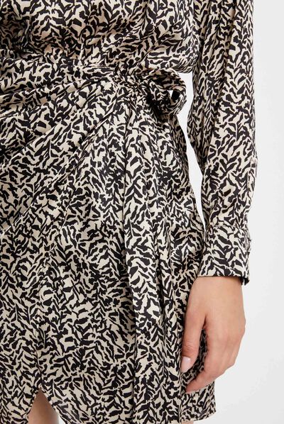 Draped fitted dress animal print multico ladies'