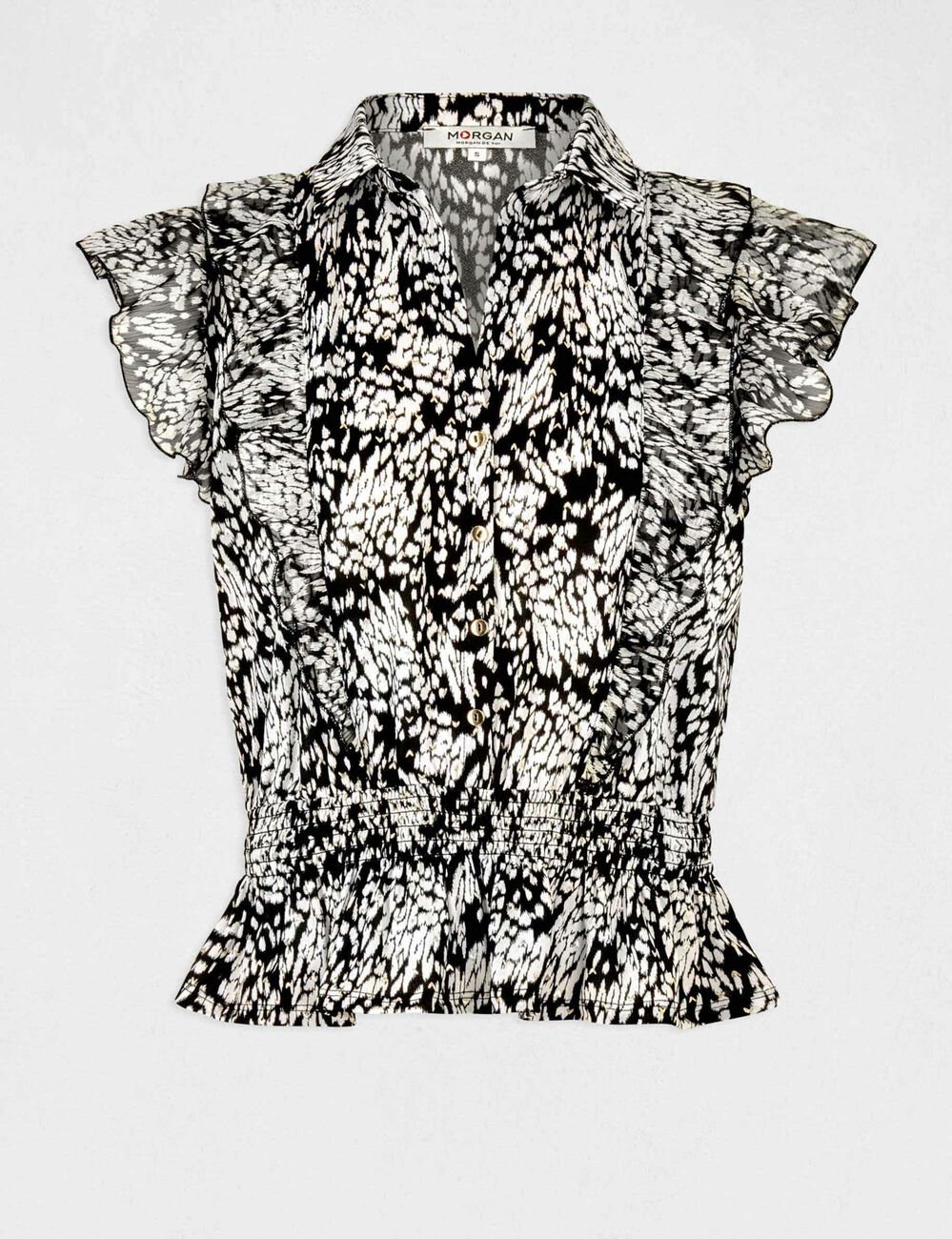 Short-sleeved t-shirt abstract print multicolored women