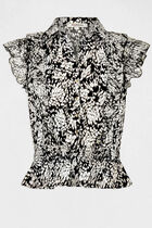 Short-sleeved t-shirt abstract print multicolored women