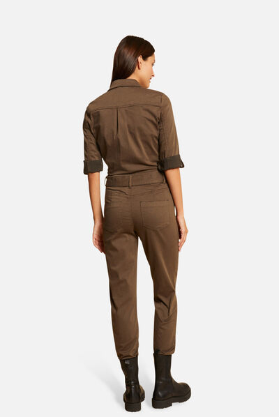 Straight belted jumpsuit  ladies'