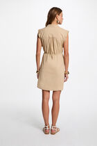 Fitted mini dress beige women