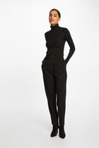 Pull manches longues col roulé noir femme