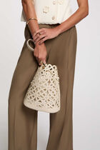 Cut-out bucket bag white women