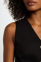 Combinaison longue col en V noir femme