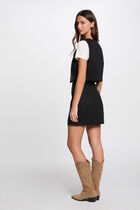Sleeveless cardigan with studs black women