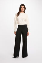 High-waisted wide-leg trousers black women