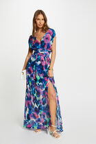 Printed maxi straight dress multicolored women