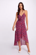 Maxi dress abstract print medium red women