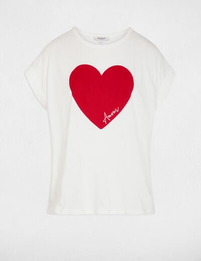 Straight t-shirt with text white women