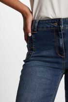 Jeans flare à pont denim stone femme