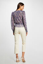 Printed long-sleeved blouse multicolored women