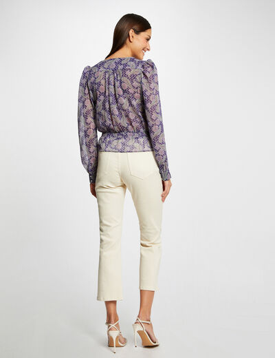 Printed long-sleeved blouse multicolored women