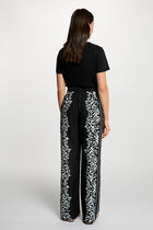 Flowy printed trousers black women