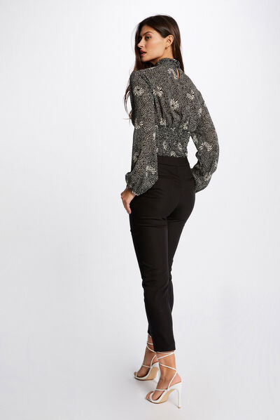 Cropped cigarette trousers black ladies'