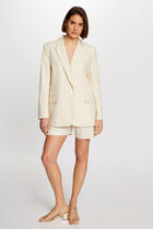 Straight blazer rhinestones vanilla women