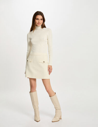 2 in 1 fitted mini dress ivory women
