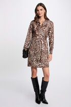 Robe courte ajustée imprimée multicolore femme