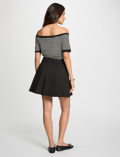 Striped Bardot t-shirt white women