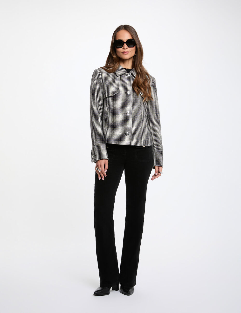 Short jacket with tailored collar multicolor women